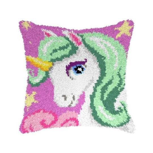Orchidea Latch Hook Cushion Kit Unicorn
